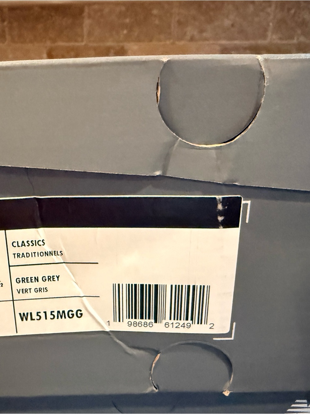 New Balance Green Grey Classic Shoe Box Label - Picture 2 of 2